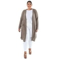 thumbnail image 1 of Wright's Women's Plus Size Long Sleeve Open Front Pocket Jersey Duster Cardigan, 1X-5X, 1 of 7