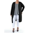 thumbnail image 1 of Wright's Women's Plus Size Long Sleeve Open Front Pocket Jersey Duster Cardigan, 1X-5X, 1 of 7
