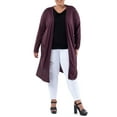 thumbnail image 1 of Wright's Women's Plus Size Long Sleeve Open Front Pocket Jersey Duster Cardigan, 1X-5X, 1 of 7
