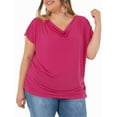 thumbnail image 1 of Wright's Women's Plus Size Short Sleeved Drape Front Top, 1 of 3
