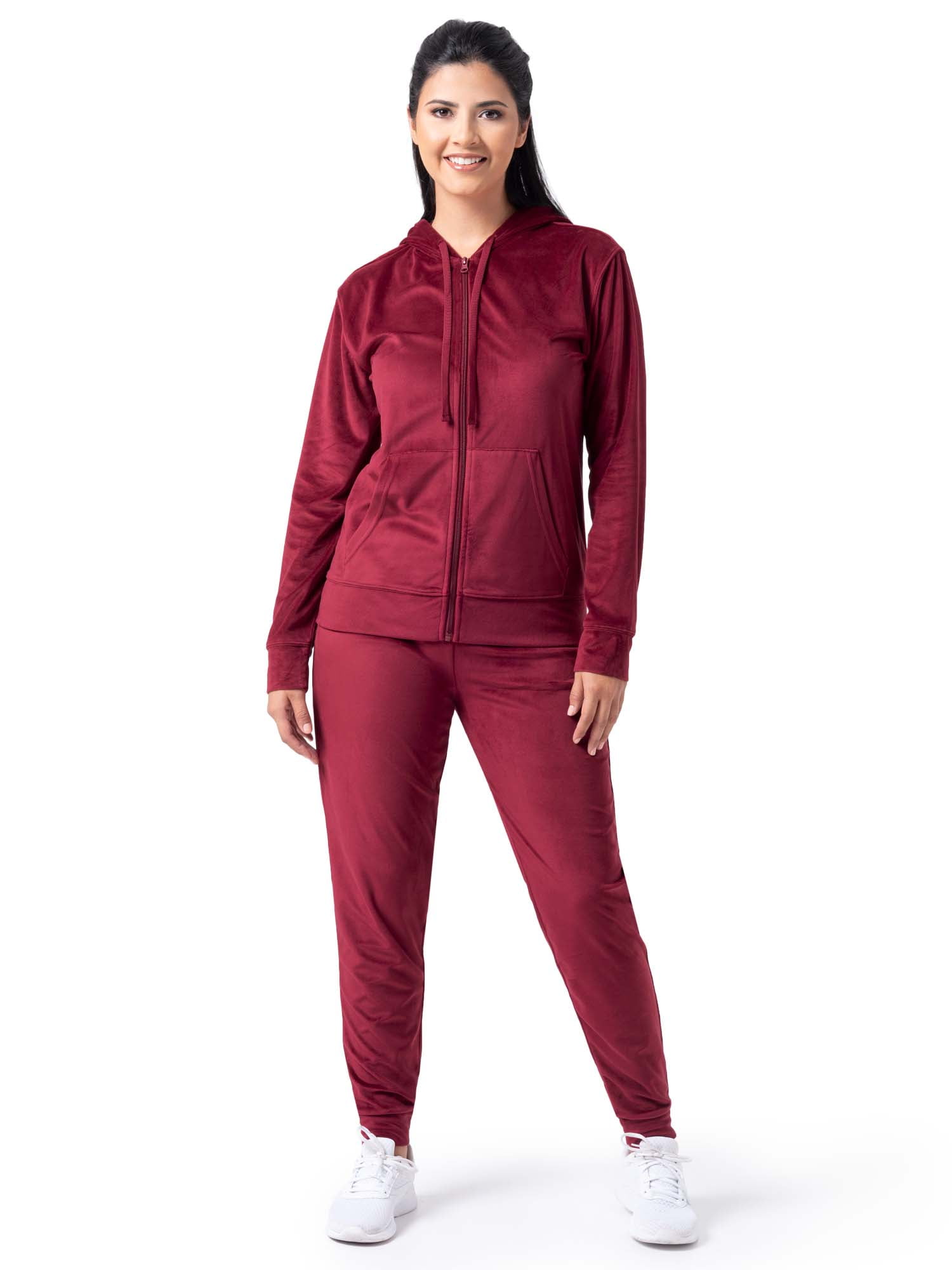 Wright s Women s Plush Velour Hoodie Jogger Tracksuit Set S 4X