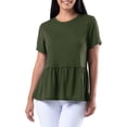 thumbnail image 1 of Wright's Womens Short Sleeve Peplum Waist Top, 1 of 7