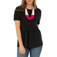 thumbnail image 1 of Wright's Womens Short Sleeve Peplum Waist Top, 1 of 6