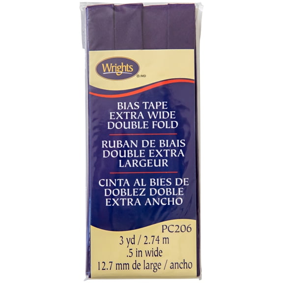 Wrights 1/2" Plum Extra Wide Double Fold Bias Tape, 3 yd