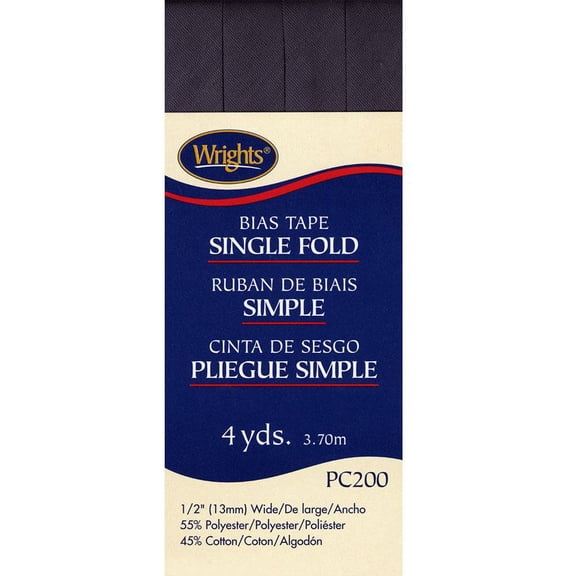 Wrights 1/2" Single Fold Blue Bias Tape, 4 Yd.