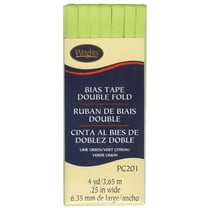 Wrights 1/4" Double Fold Lime Green Bias Tape, 4 Yd.
