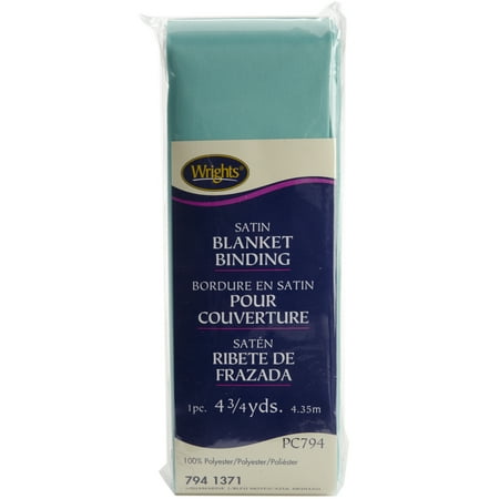Wrights 2" Aqua Blue Blanket Binding, 4.75 yd Polyester Sewing Trim