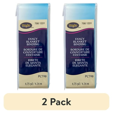 (2 pack) Wrights 2" Blue Ombre Printed Blanket Binding, 4.75 yd Polyester Sewing Trim