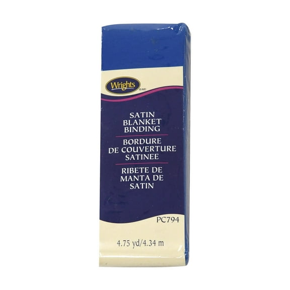 Wrights 2" Lapis Blue Blanket Binding, 4.75 yd Polyester Sewing Trim