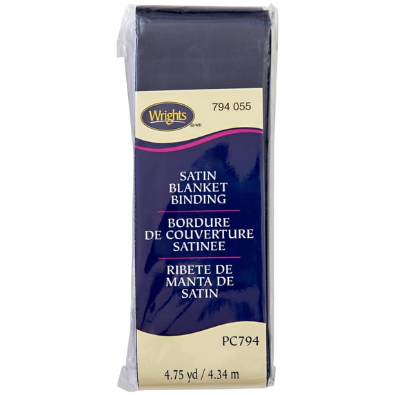 Wrights 2" Navy Blanket Binding, 4.75 yd Polyester Sewing Trim