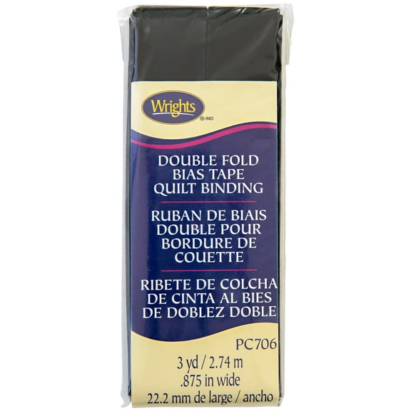 Wrights 7/8" Black Quilt Binding, 3 yd