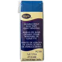 Wrights 7/8" Lapis Blue Quilt Binding, 3 yd Polyester Blend Sewing Trim