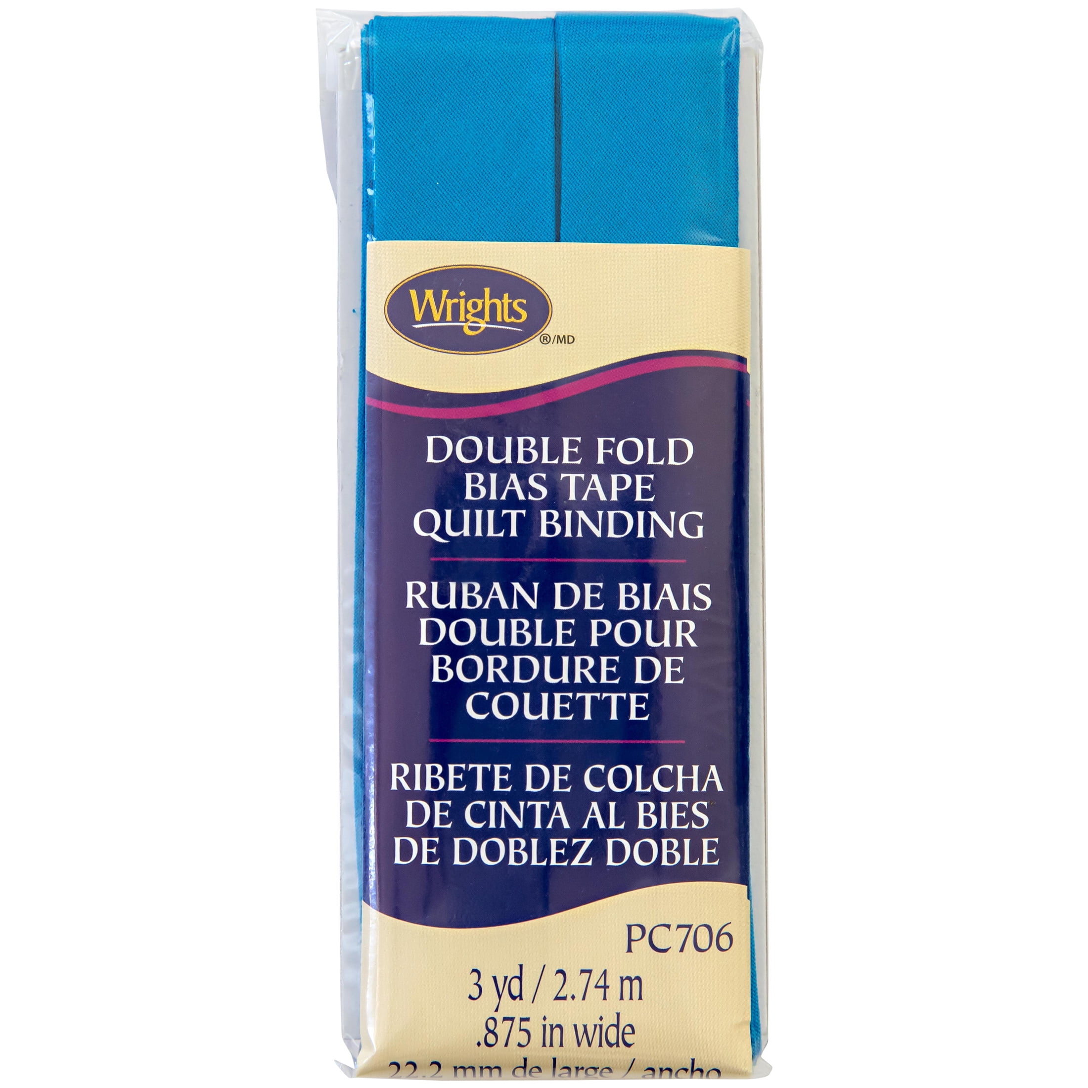 Wrights 7/8" Turquoise Quilt Binding, 3 yd