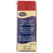 Wrights Bias Quilt Binding Dbl Fold 3yd Red