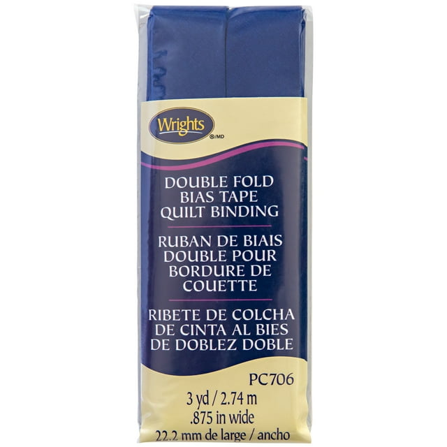 Wrights Bias Quilt Binding Dbl Fold 3yd Yale