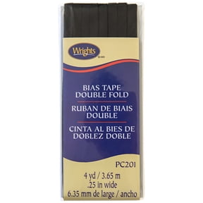 Wrights Bias Tape Dbl Fold 4yd Black