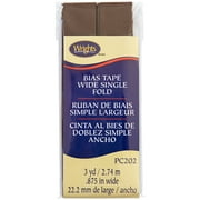 Wrights Bias Tape, Mocha Brown, 7/8" Wide Single Fold Bias Tape Binding For Sewing And Crafts, 3 Yards, 1 Each