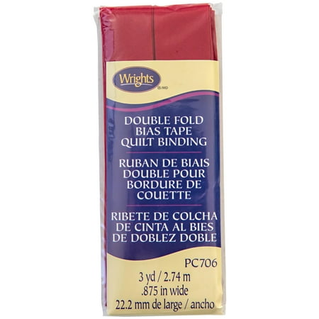Wrights Brick Red 7/8" Double Fold Bias Tape Quilt Binding 3 yd Polyester Blend Sewing Trim
