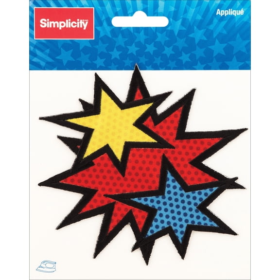 Wrights DC Comics Iron-On Applique-Starburst 4.5"X4.25"