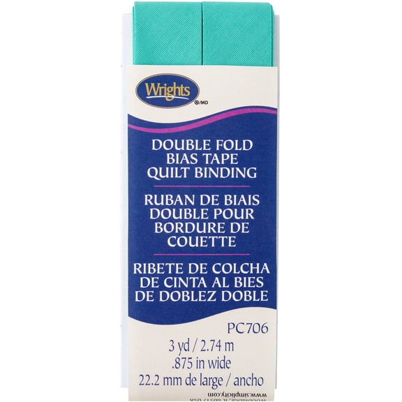 Wrights Double Fold Quilt Binding .875"X3yd-Aquamarine 2