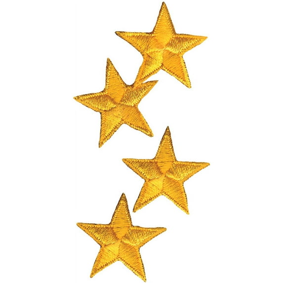 Wrights Iron-On Appliques 4/Pkg-Yellow Stars