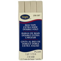 Wrights Khaki 1/2" Extra Wide Double Fold Bias Tape 3 yd Polyester Blend Sewing Trim