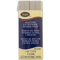 Wrights Shadow Grey 1/2" Extra Wide Double Fold Bias Tape Binding 3 yd Polyester Blend