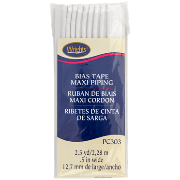 Wrights White 1/2" Maxi Corded Piping 2.5 yd Sewing Trim