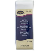 Wrights White 2" Non Bias Satin Blanket Binding 4.75 yd Sewing Trim