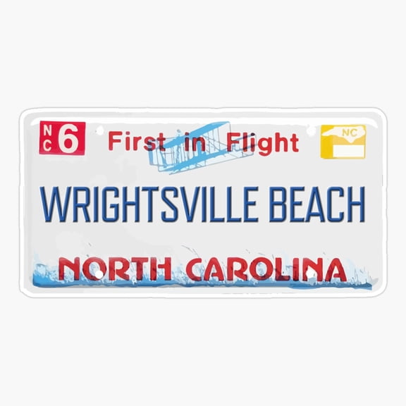 Wrightsville Beach North Carolina License Plate Sticker