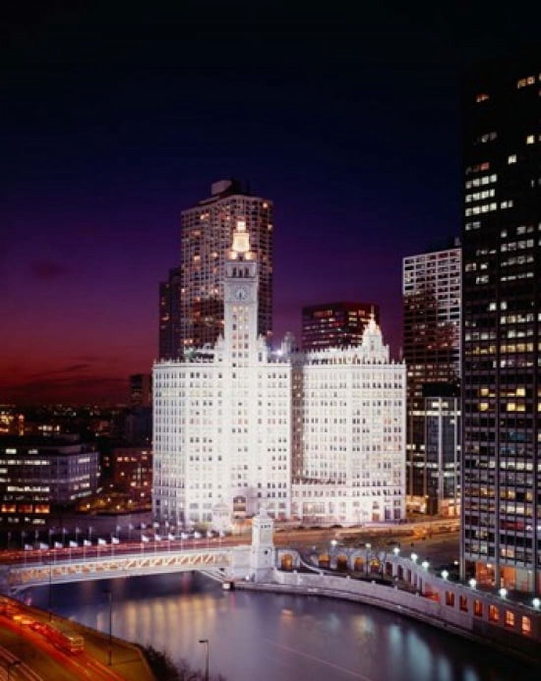 Wrigley Building Michigan Avenue Chicago Canvas Art - Panoramic Images (12 x 16)