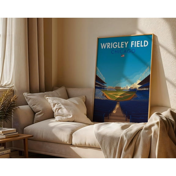 Wrigley Field Chicago Stadium Baseball Heritage Sports Room Game Room Office Decor Wall Decor Unframed Paper Print