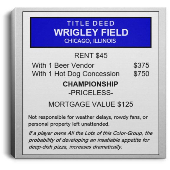 Wrigley Field Monopoly Canvas