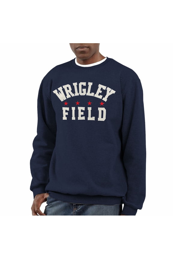 Wrigley Field Navy Flock Crewneck Sweatshirt by ThirtyFive55