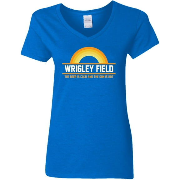 Wrigley Field Sunshine & Beer Ladies' V-Neck T-Shirt