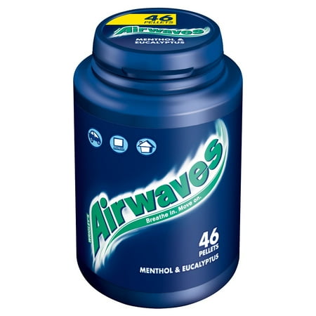 Wrigley's Airwaves Menthol & Eucalyptus flavour Sugar Free Chewing Gum Bottle 46 Pieces (Pack of 2)