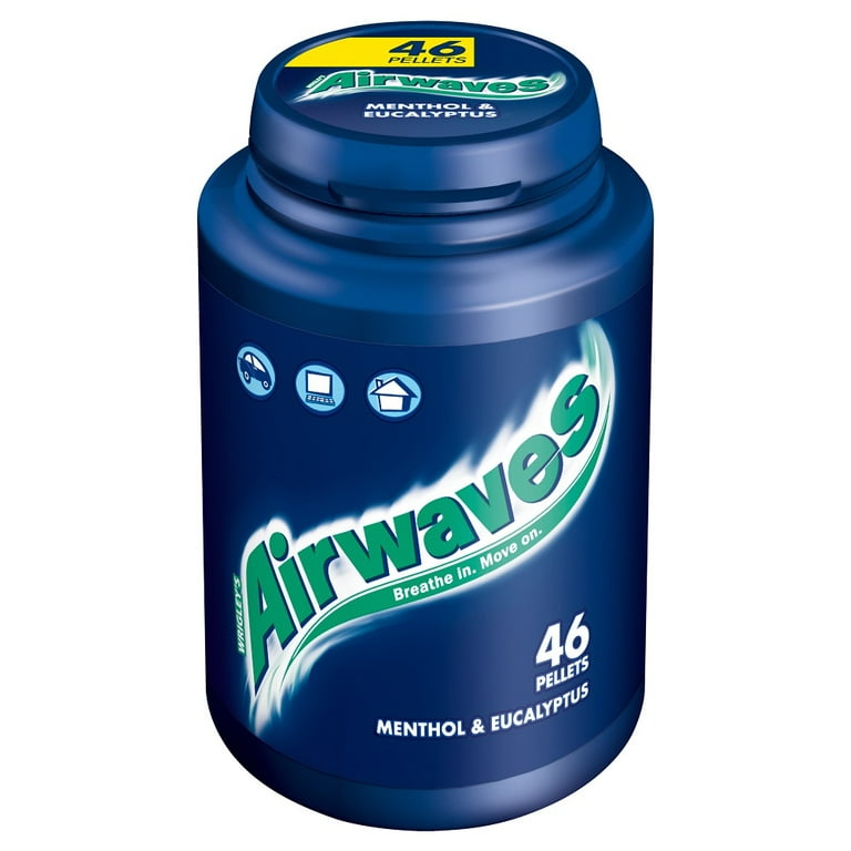 AIRWAVES Menthol & Eucalyptus flavour Sugar Free Chewing Gum Bottle 46  Pieces