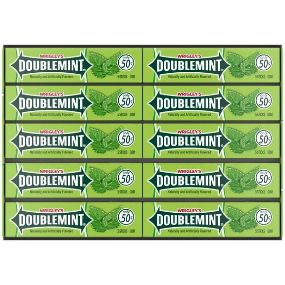 Wrigley's DOUBLEMINT Gum, Chewing Gum Bulk Pack, 5 Stick (Pack of 20)