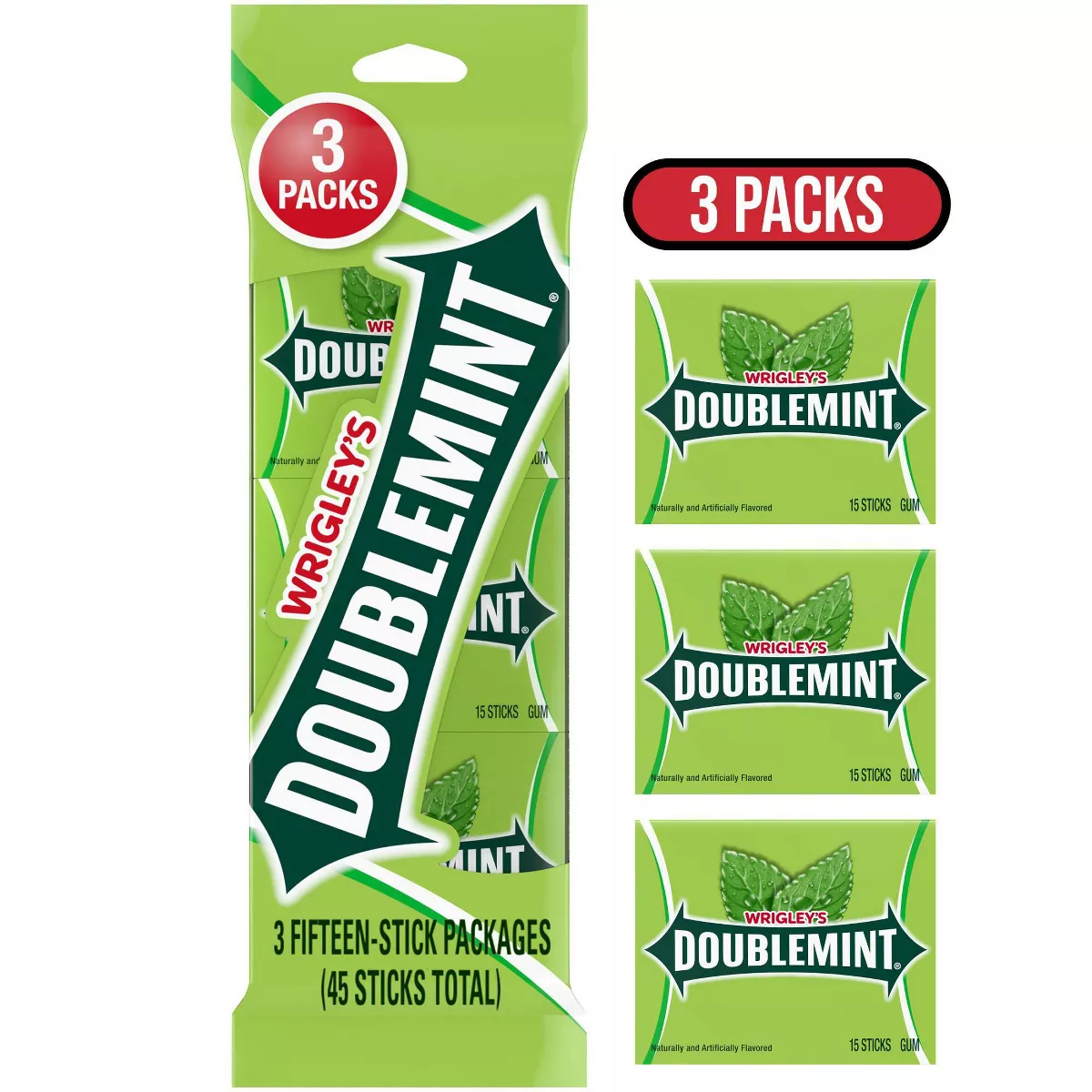 Wrigley's Doublemint Bulk Chewing Gum Value Pack - 45ct/3.96oz