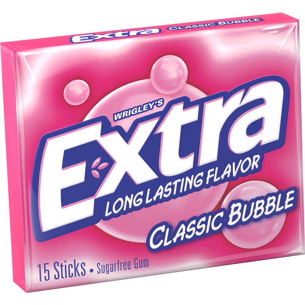 Wrigley's Extra Classic Bubble Sugarfree Gum (Pack of 5)