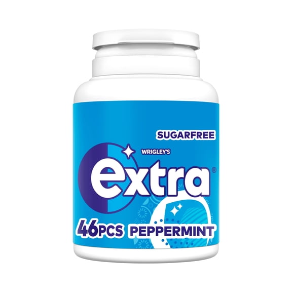 Wrigley's Extra Peppermint Sugar Free Chewing Gum 46 Pieces 64g, Imported from Britain