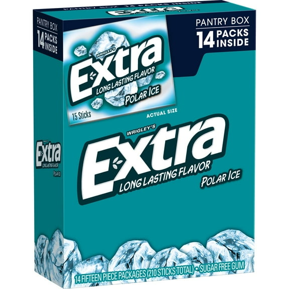 Wrigley's Extra Polar Ice Sugar-Free Gum, Pack of 12 15 sticks per Pack