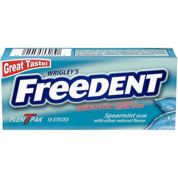 Wrigley's Freedent Spearmint Bubble Gum, 259659, 360/Case (97847)