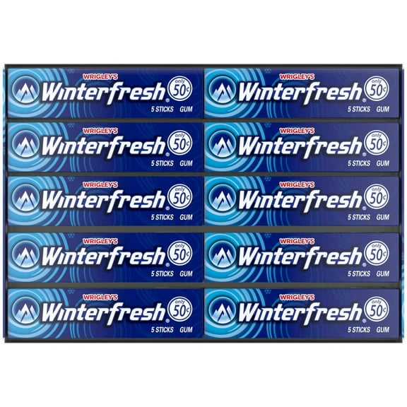 Wrigley's Winterfresh Chewing Gum, 5 Sticks, 40 Count
