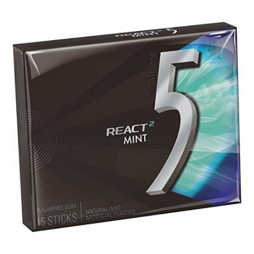 Wrigleys 5, Gum React Mint, Count 10 (15S) X 2 (Package Quantity 2) Gum ...