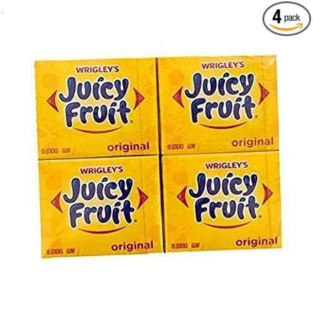 Wrigleys Juicy Fruit Original Gum Juicy Fruit Gum Each Pack 15 Sticks 4 Total Packs