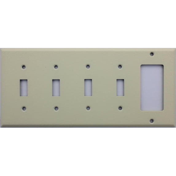 Wrinkle 5 Gang Wall Plate - 4 Toggle Switches 1 GFI/Rocker Opening ...