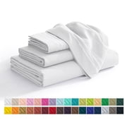 Elegant Comfort Hotel Luxury 4-Piece King Sheet Set, Breathable Cooling Microfiber Bedding, Deep Pocket, White