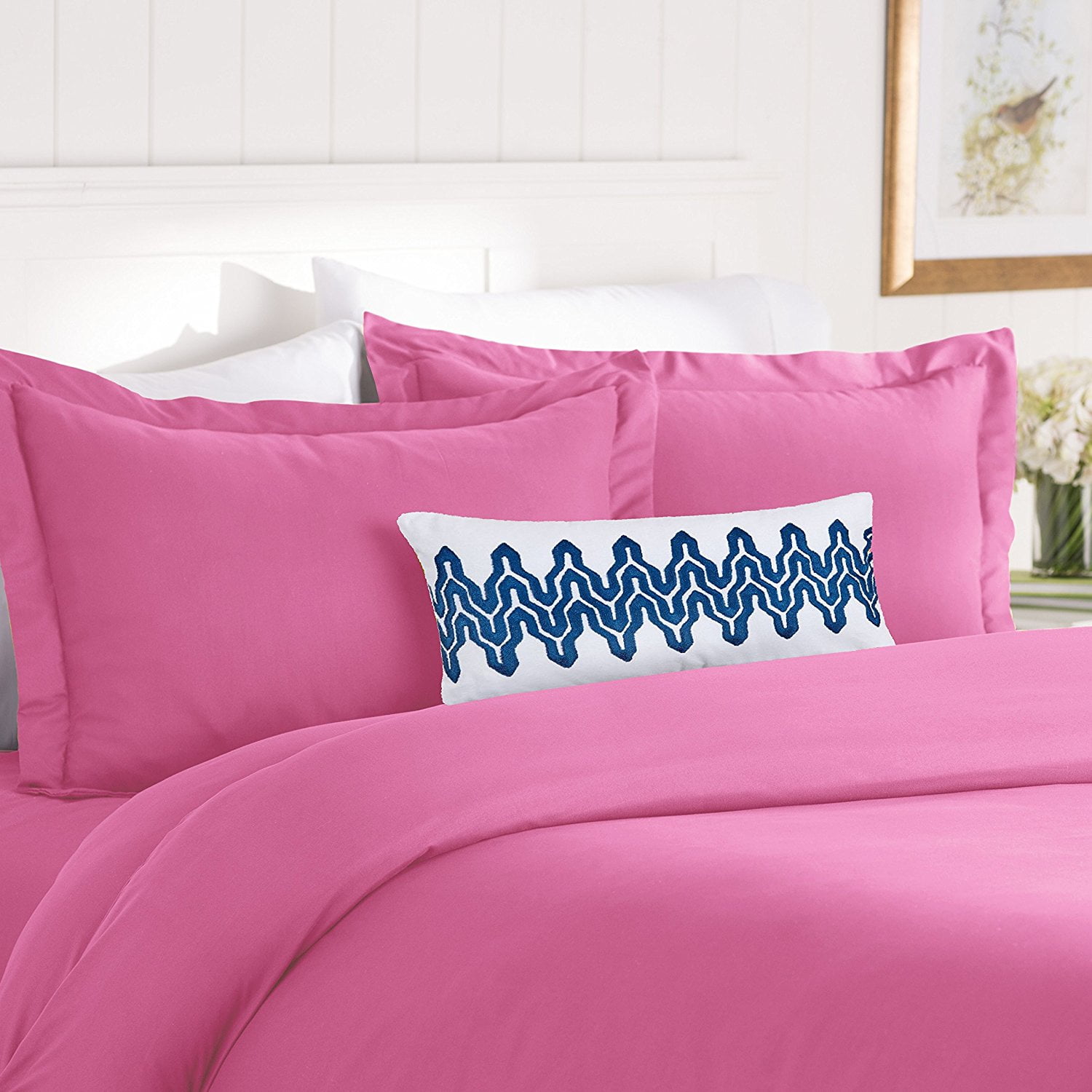 Wrinkle & Fade Resistant 3-Piece Duvet Cover Set King/Cali King Light Pink