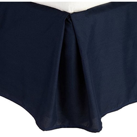 Elegant Comfort1500 Series Wrinkle & Fade Resistant Bed Skirt / Dust Ruffle - Pleated Tailored 14inch Drop, California King, Navy Blue